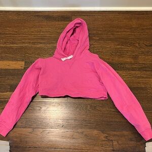 Hot pink cropped Lululemon sweatshirt